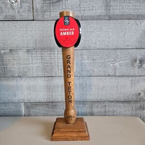 Grand Teton Brewing Teton Ale Amber Beer Tap Handle Wooden Draft Handle